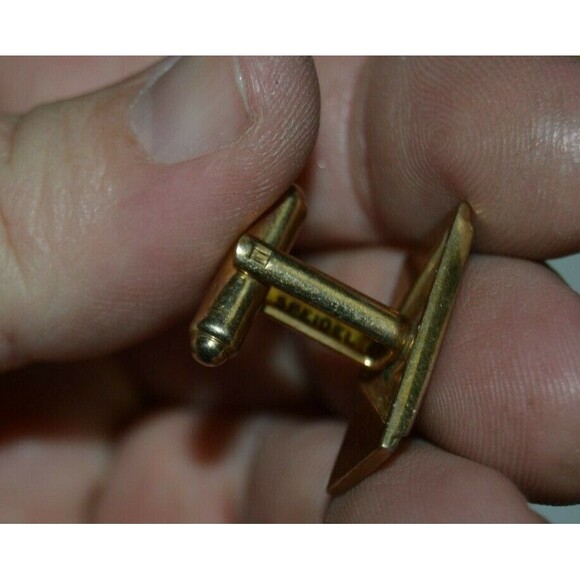 Nice Vintage SPEIDEL Brass PYRAMIDS Men's Classic Cuff Links Rare - Picture 4 of 5